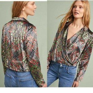 Anthropologie Ett Twa Velvet Wrap Jacket 8 EUC